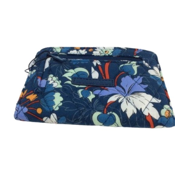nwt Vera Bradley RFID Mini Tri-Fold Wallet Floral Bursts Blue 29019-X59 - Picture 2 of 5